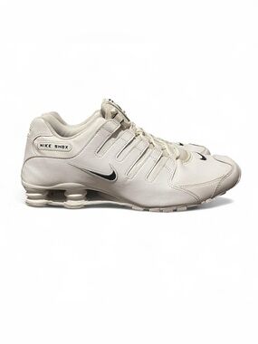 Nike Shox NZ Leather Shoes Mens Size 11.5 White Casual Sneakers 501524-106